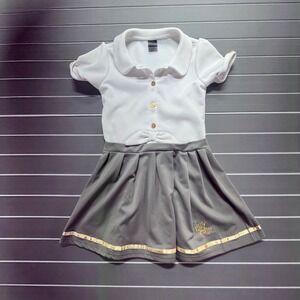Kids Harry Potter Dress White Top Grey Skirt Gold Trim Short‎ Sleeve Cosplay